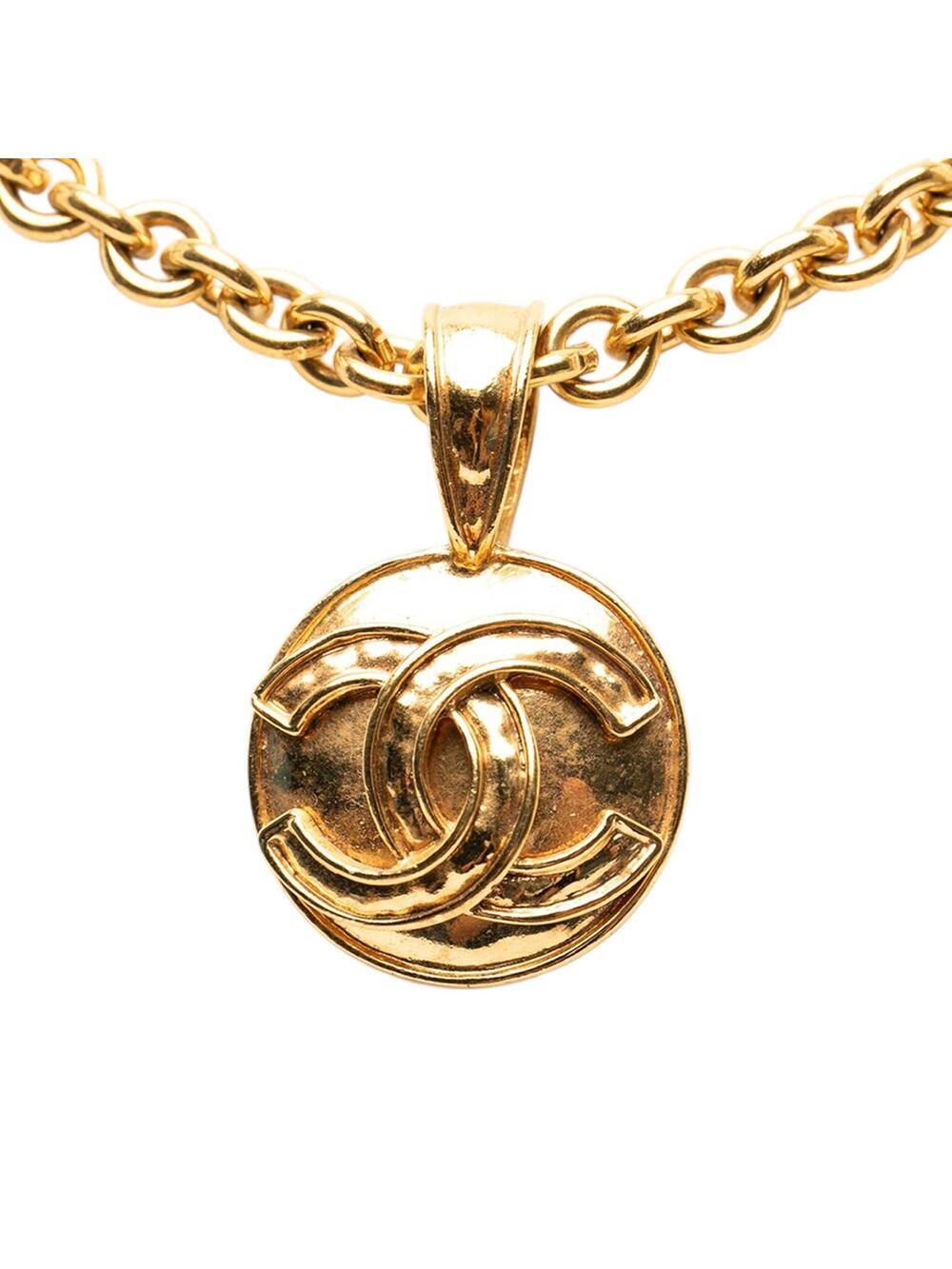 Chanel Cc Gold Plated Round Pendant #357949C84B